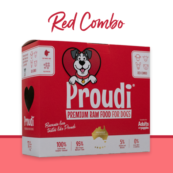 Proudi *急凍*狗糧 –  紅肉四寶 200g x 12件 [PD40300 ]