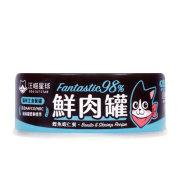 汪喵星球 [FM101 / FM111] - 貓用98%鮮肉無膠主食罐 - 雞肉鰹魚蝦仁 80g